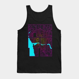 Porto, Portugal City Map Typography - Neon Tank Top